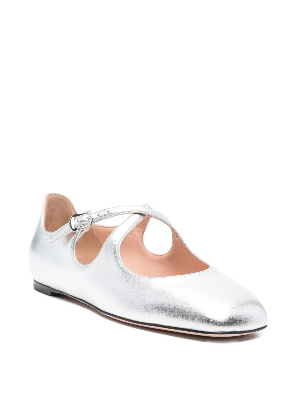 Bally buckle-strap leather ballet flats - Zilver