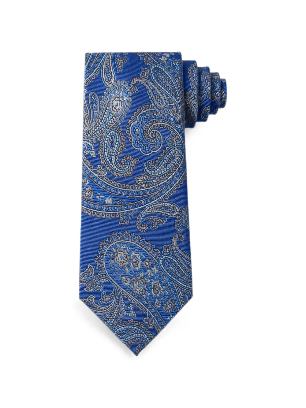 RAMON SANJURJO paisley-print pointed-tip tie - Blau