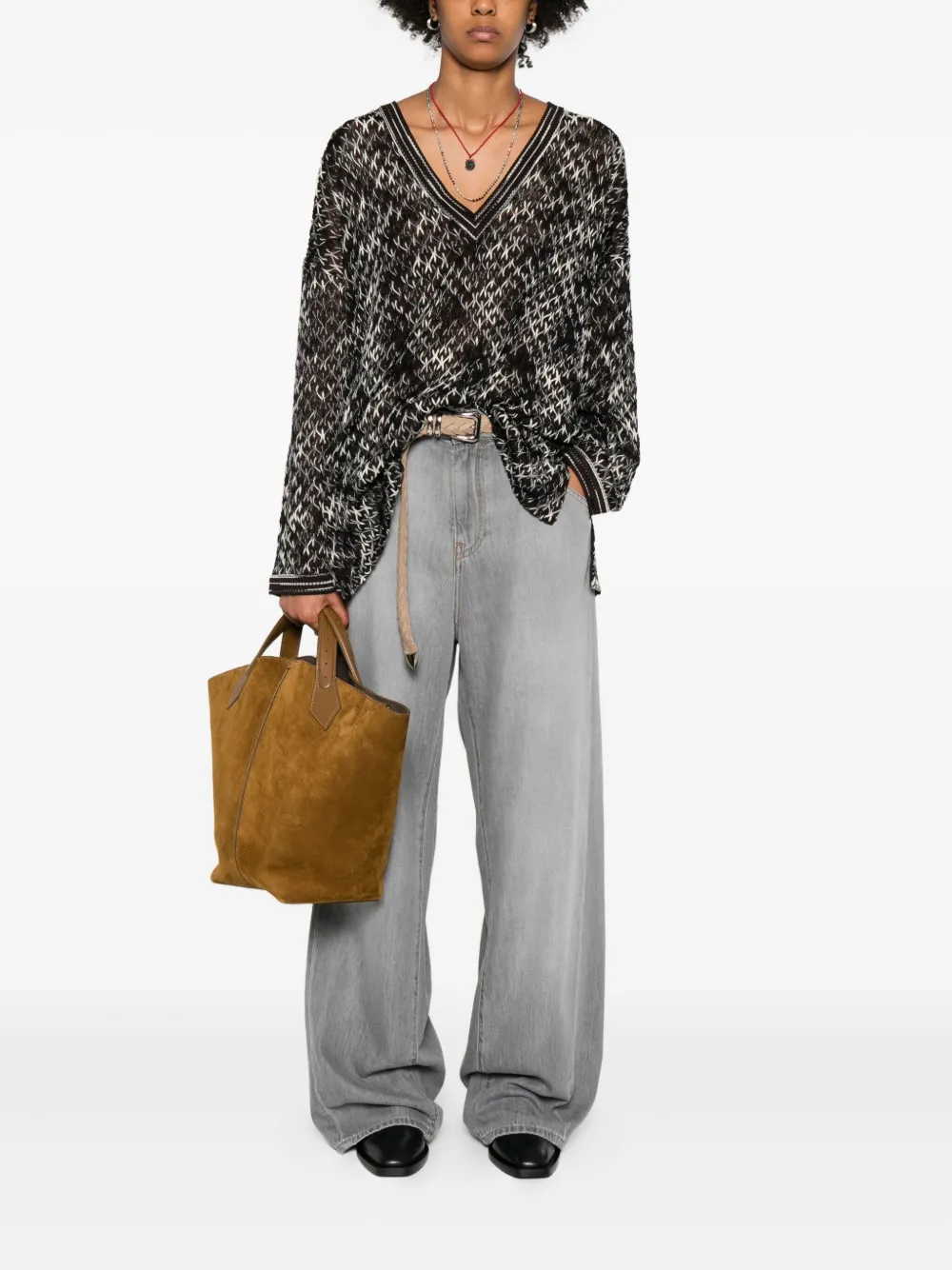 Missoni geometric-pattern V-neck sweater | Knitted Sweaters | Image 2
