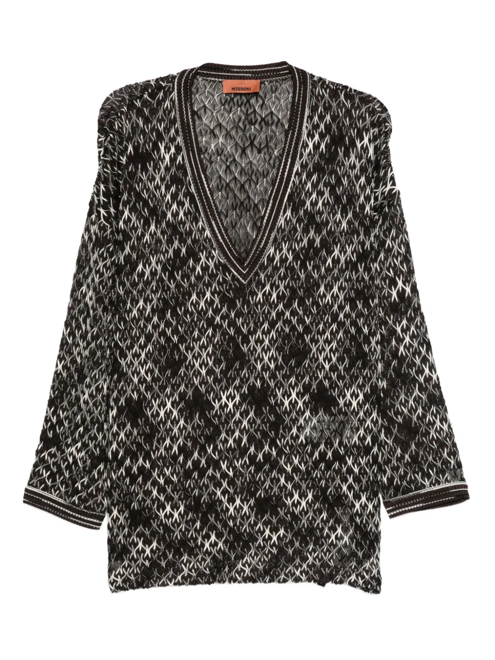 Missoni geometric-pattern V-neck sweater | Brown | Image 1