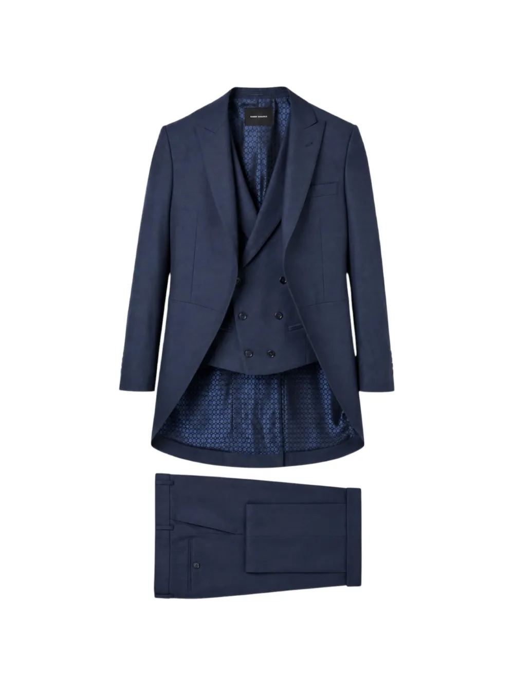 RAMON SANJURJO three-piece morning peak-lapels dinner suit - Blu