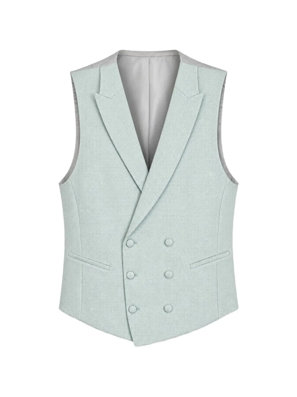 ETIEM TEXTIL S.L. double-breasted micro-check waistcoat - Green