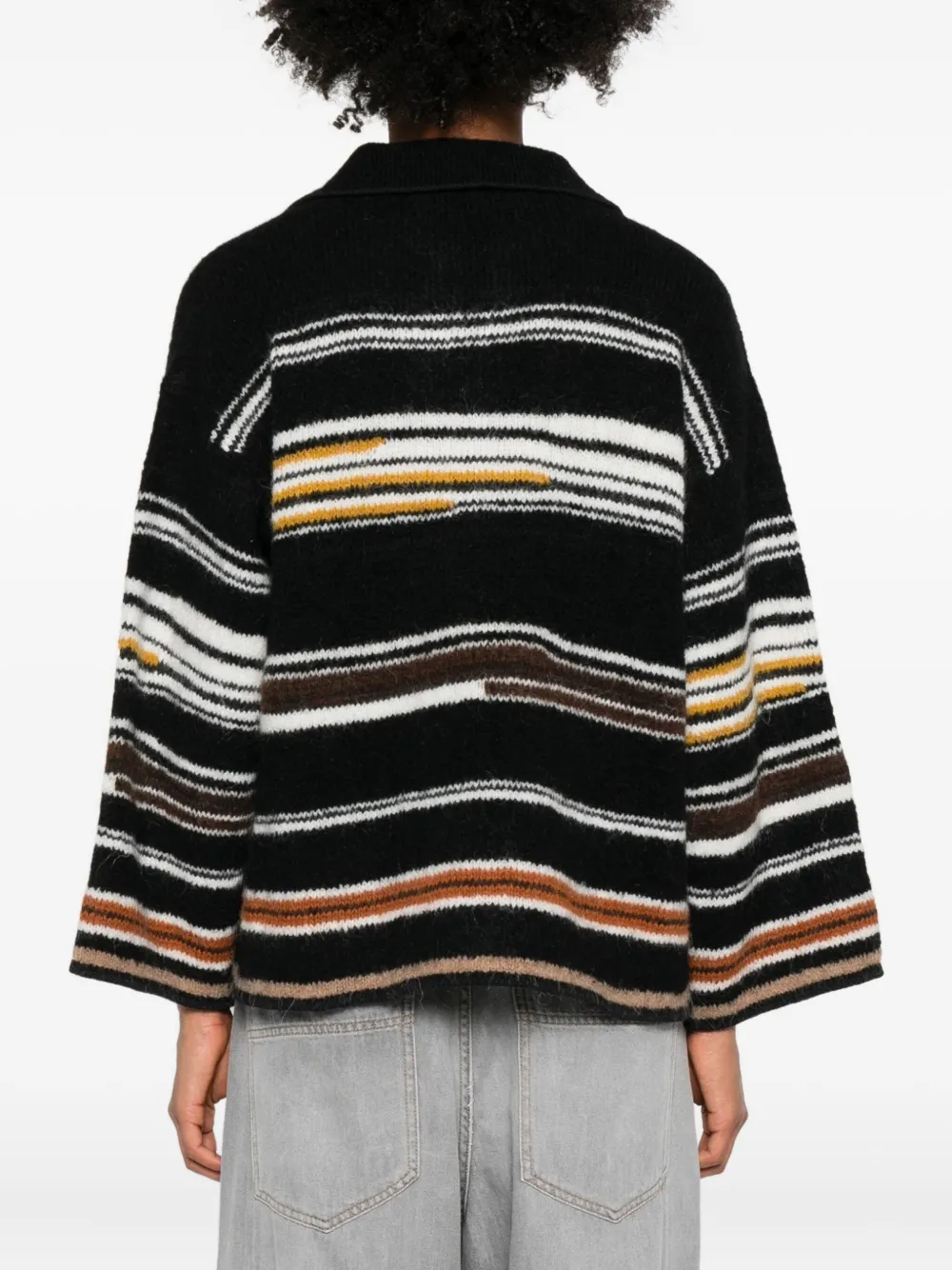 Missoni Oversized Striped Intarsia Sweater In Black