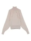 LIU JO lace-insert turtleneck - Neutrals