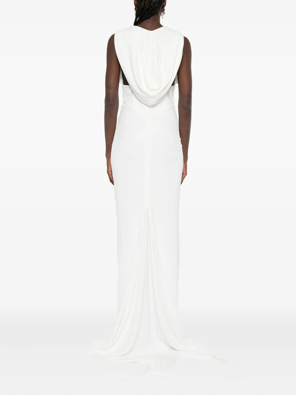 Vestiaire D'un Oiseau Libre Hooded Sleeveless Gown In White
