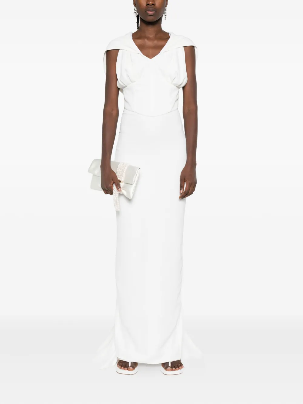Vestiaire D'un Oiseau Libre Hooded Sleeveless Gown In White