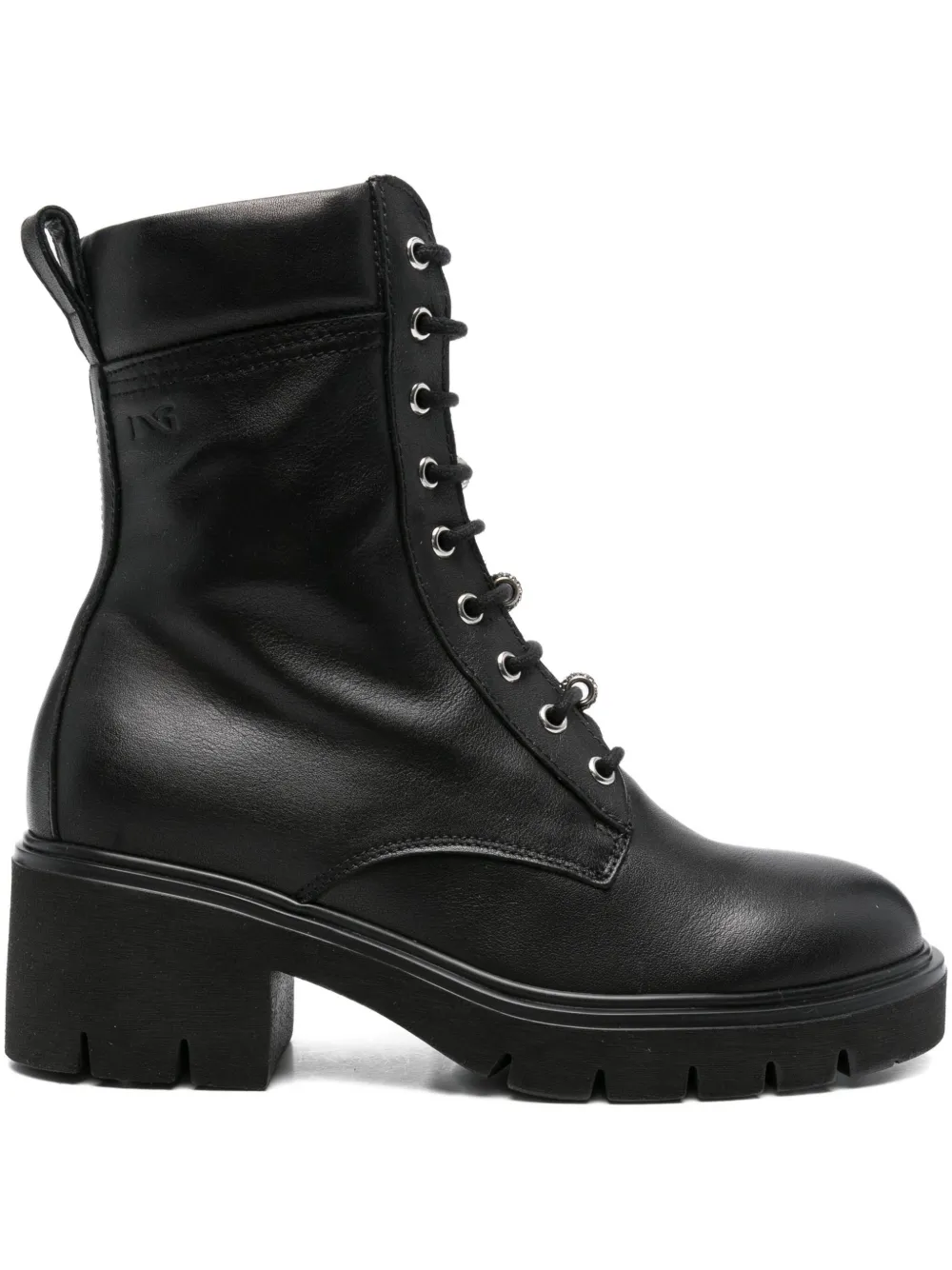 Nero Giardini 55mm Lace-up Boots In Black