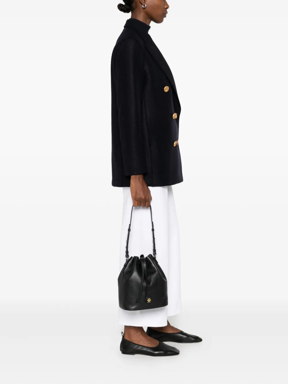 Bally Leren bucket-tas Zwart