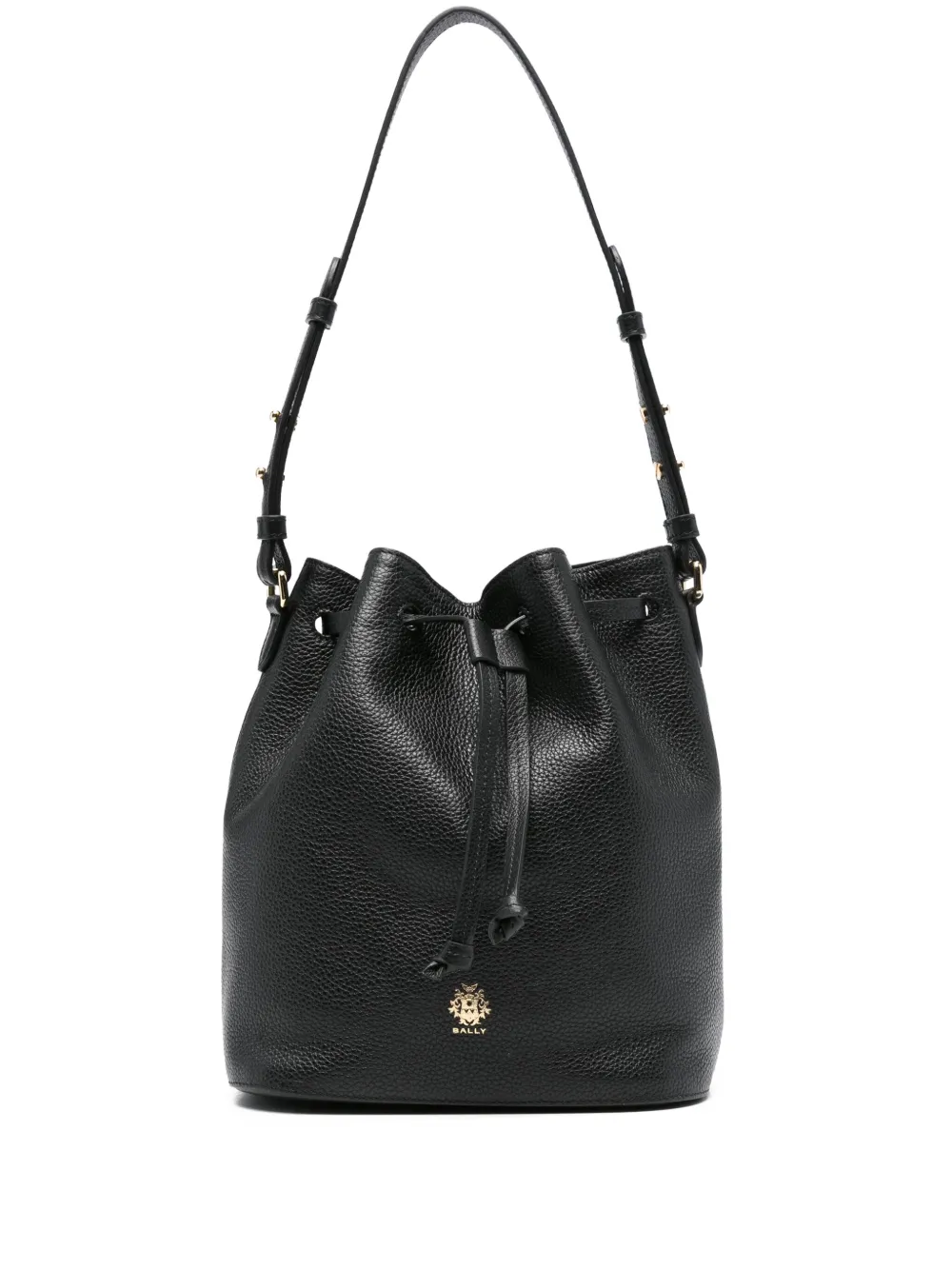 Bally Leren bucket-tas Zwart