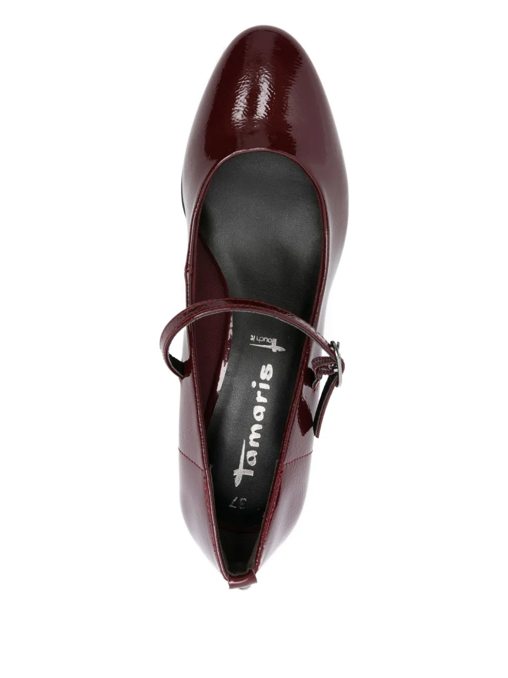 Tamaris 45mm Patent-leather Buckle Pumps In Brown