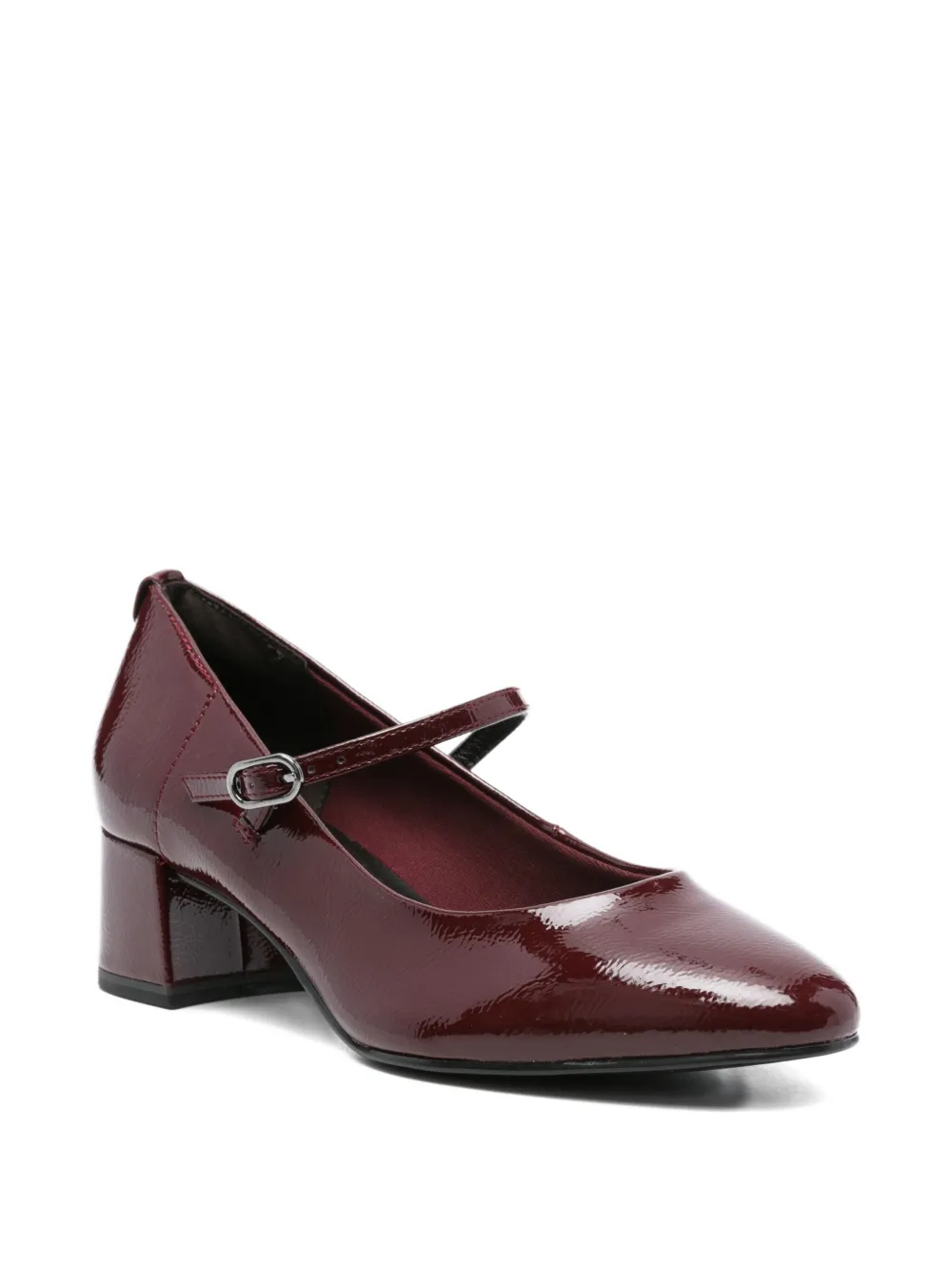 Tamaris 45mm Patent-leather Buckle Pumps In Brown