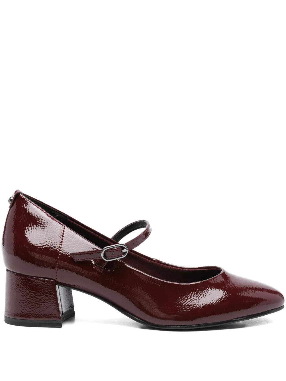 Tamaris 45mm Patent-leather Buckle Pumps In Brown
