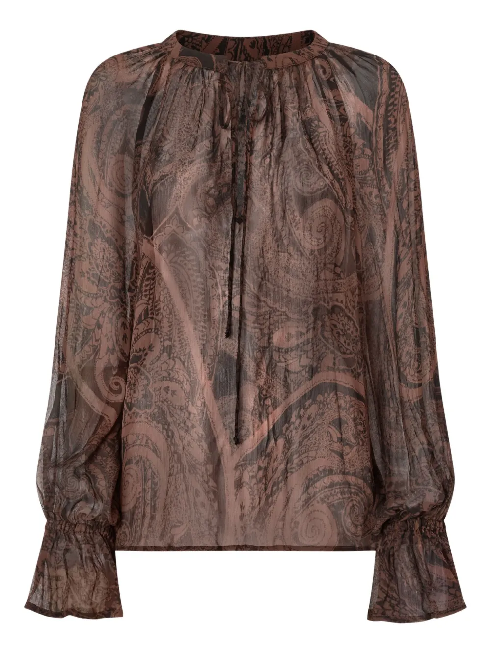 paisley-print ruffled blouse