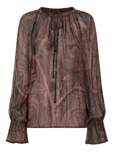 PINKO paisley-print ruffled blouse