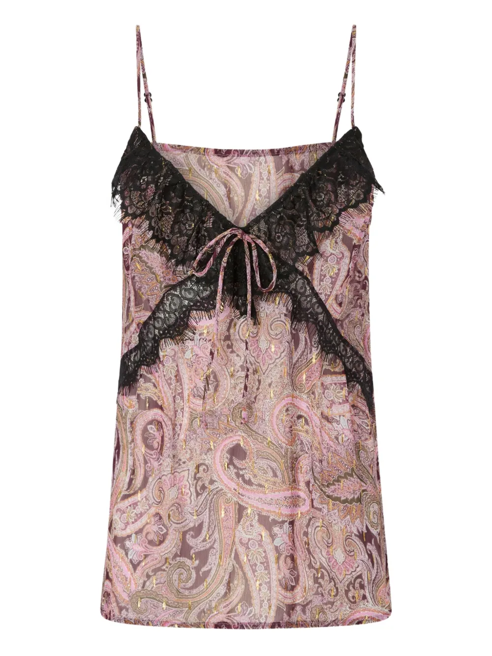 PINKO paisley-lace sleeveless top Roze