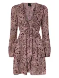 PINKO paisley-print tie-neck mini dress