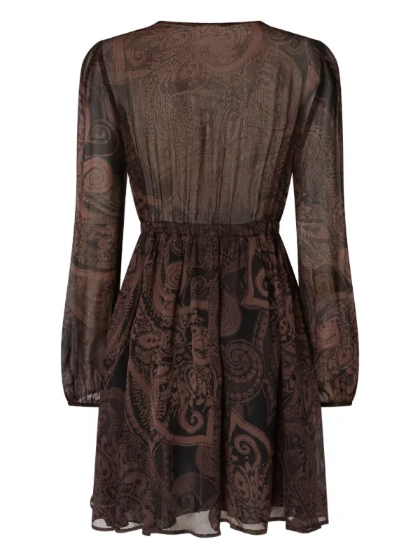 Pinko Paisley-print Tie-front Midi Dress - Black