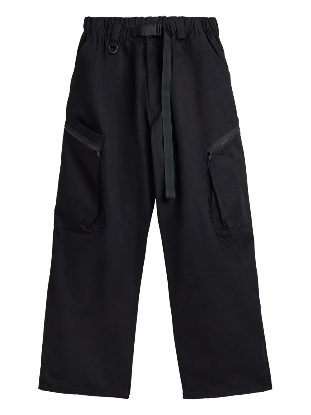 Y-3 Cargo broek met geplooide details Zwart