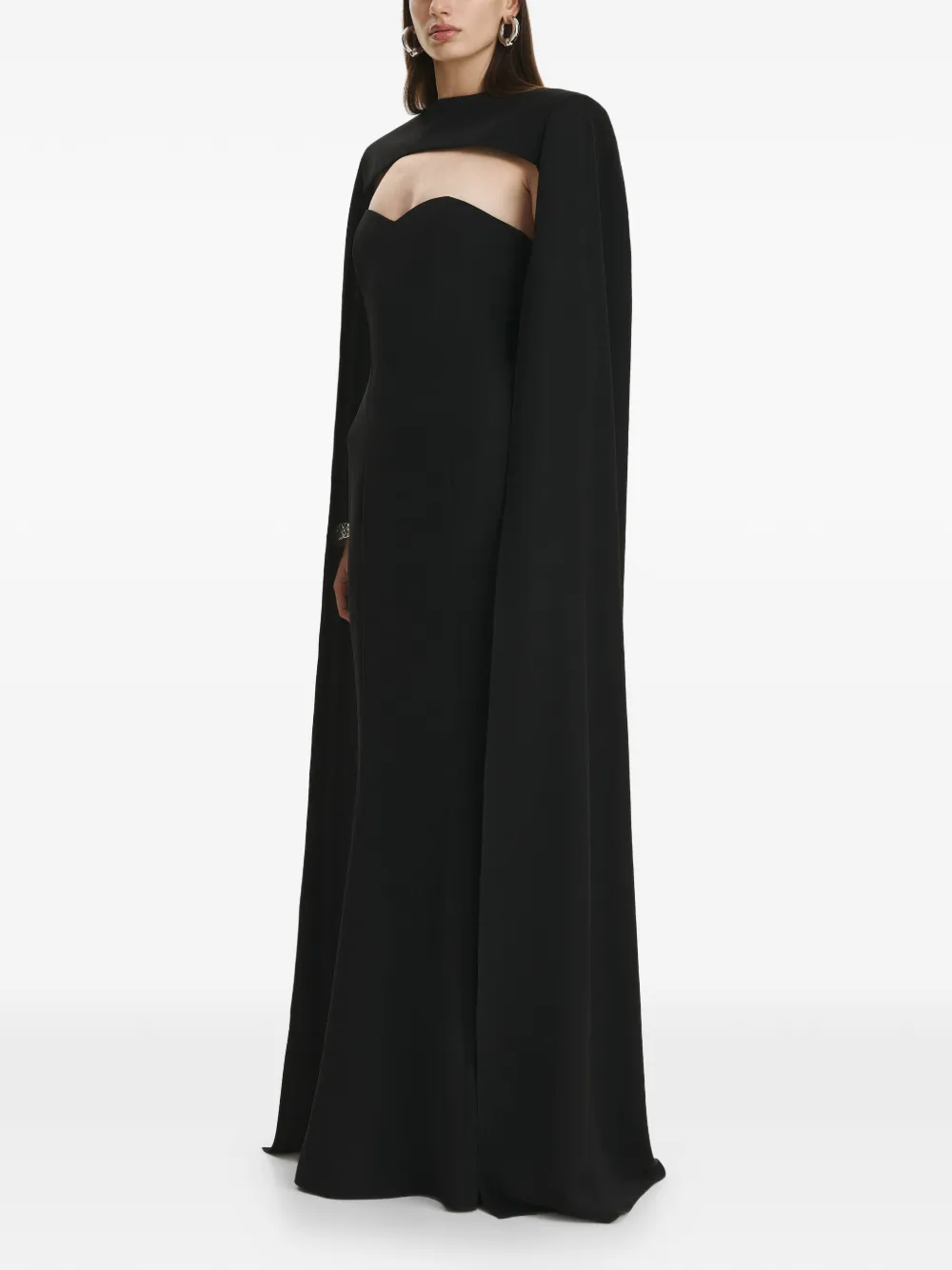 Vestiaire d'un Oiseau Libre Maxi-jurk met cape Zwart
