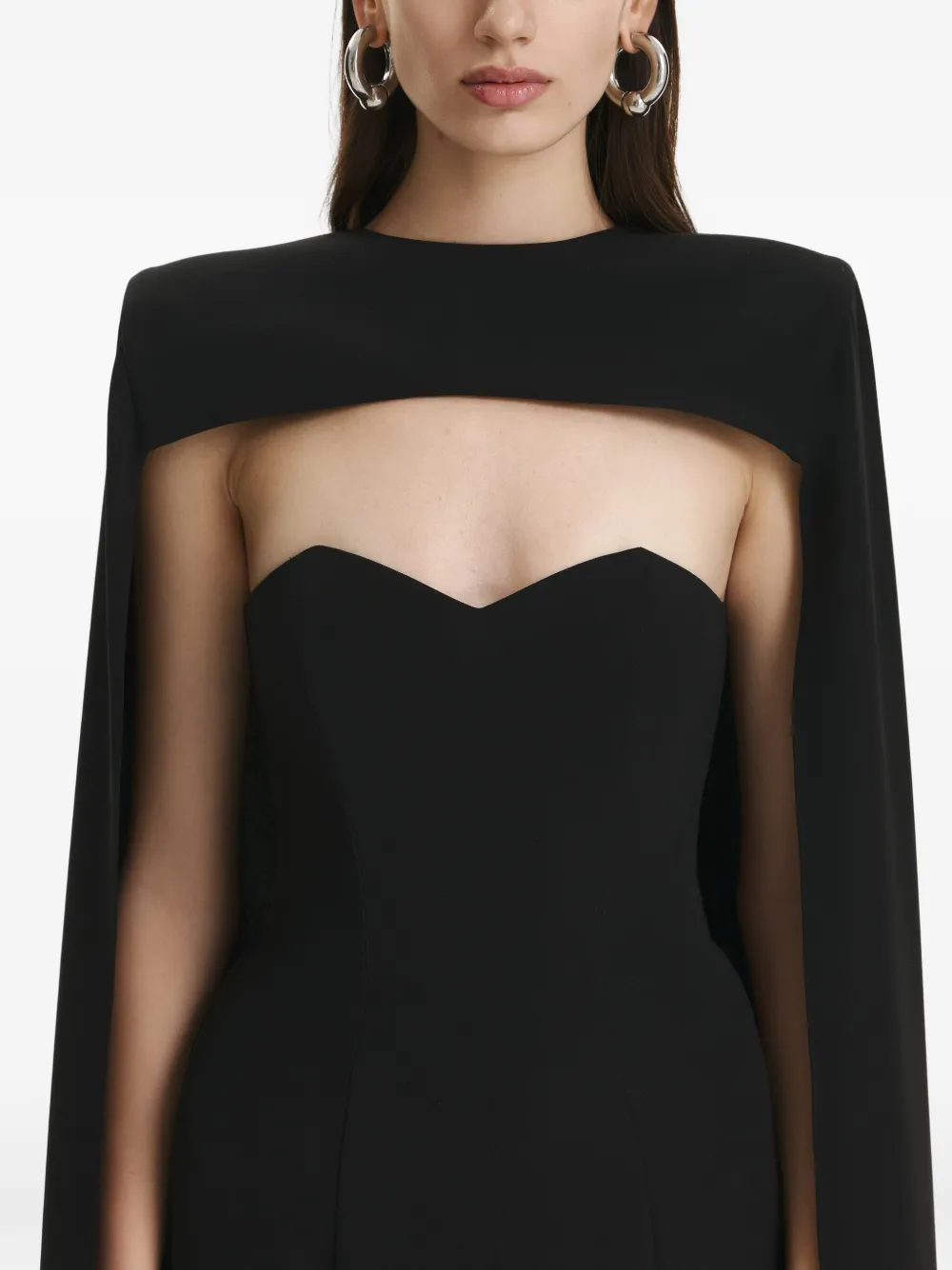 Vestiaire d'un Oiseau Libre Maxi-jurk met cape Zwart