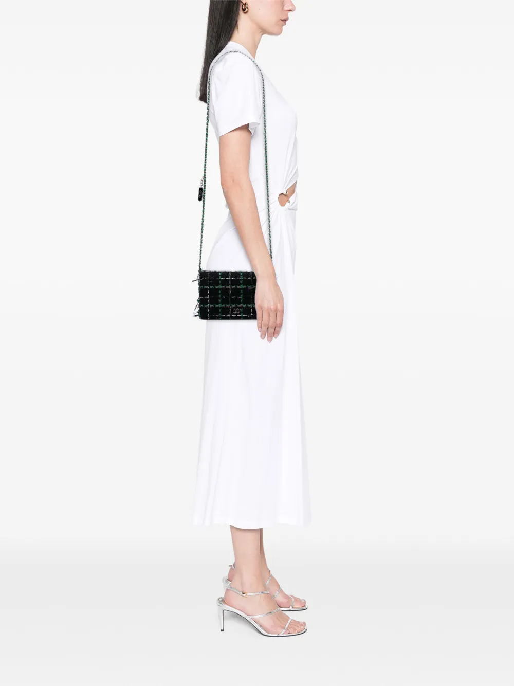 CHANEL Pre-Owned 2016-2017 Quilted Boucle Tweed Robot Charm Wallet On Chain crossbody bag | Pre-Owned | Image 2