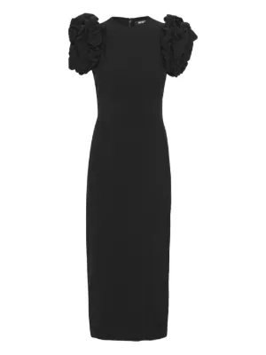 Reformation Jamen off-shoulder knitted midi dress - Black