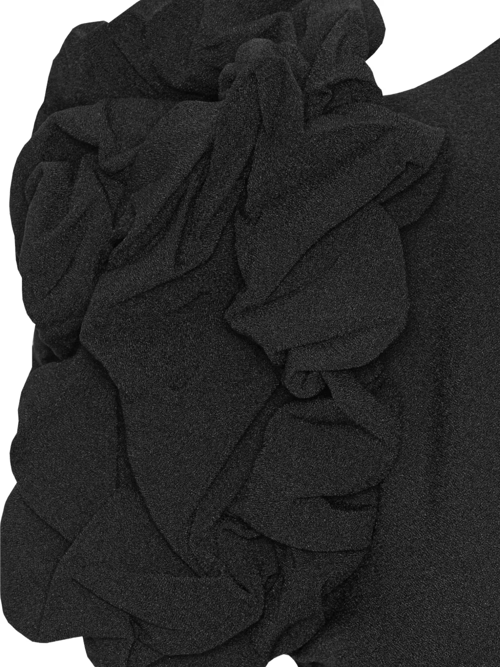 Rotate Birger Christensen Dramatic Midi Dress With Voluminous Ruffled Sleeves In Black