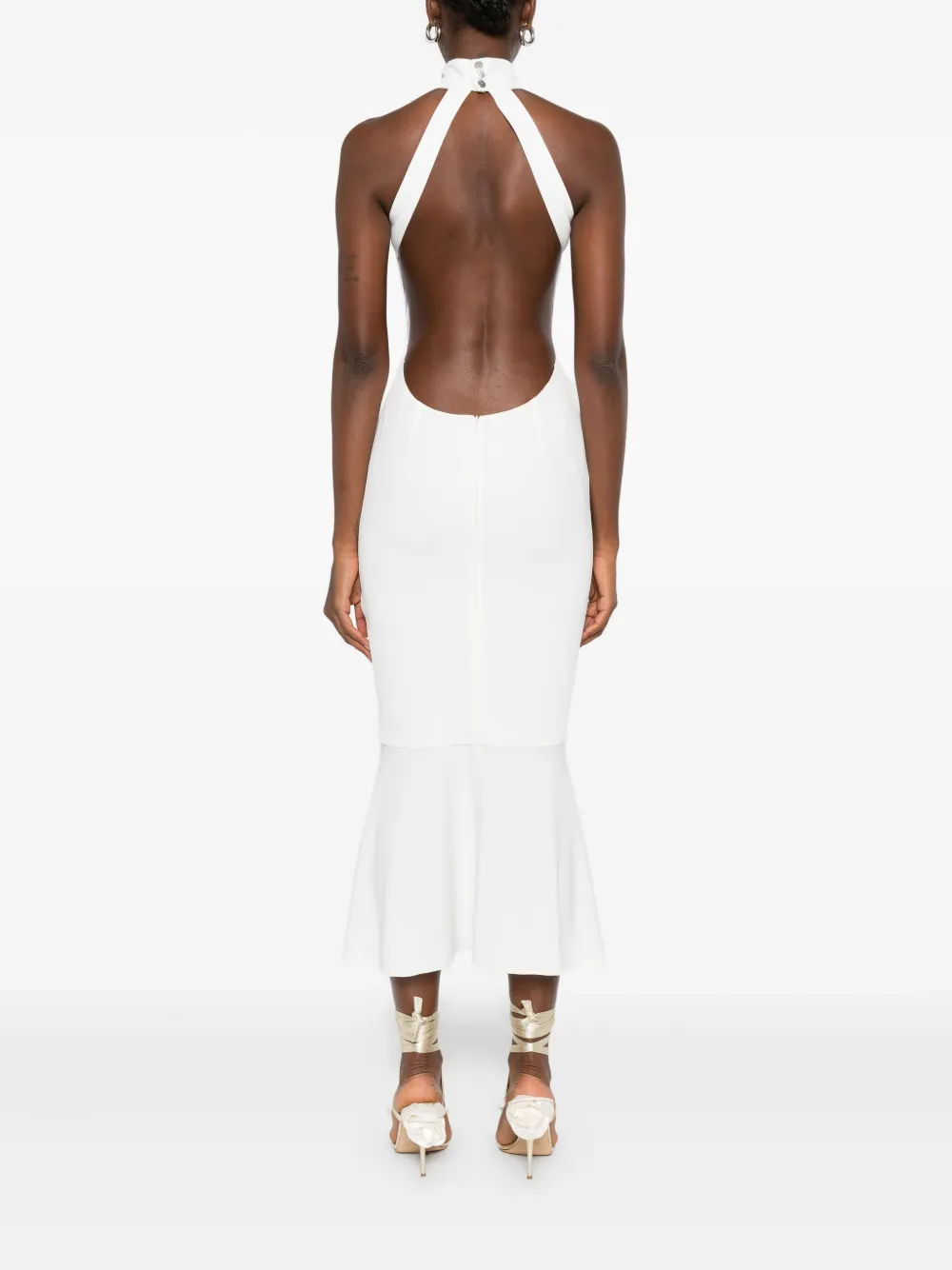 Vestiaire d'un Oiseau Libre Jurk met open rug Wit
