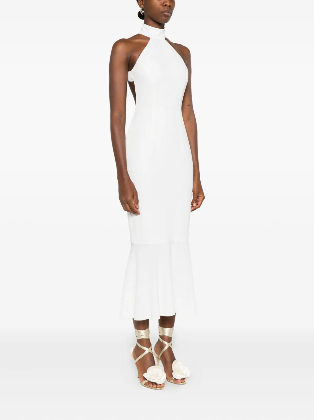Vestiaire d'un Oiseau Libre Jurk met open rug Wit