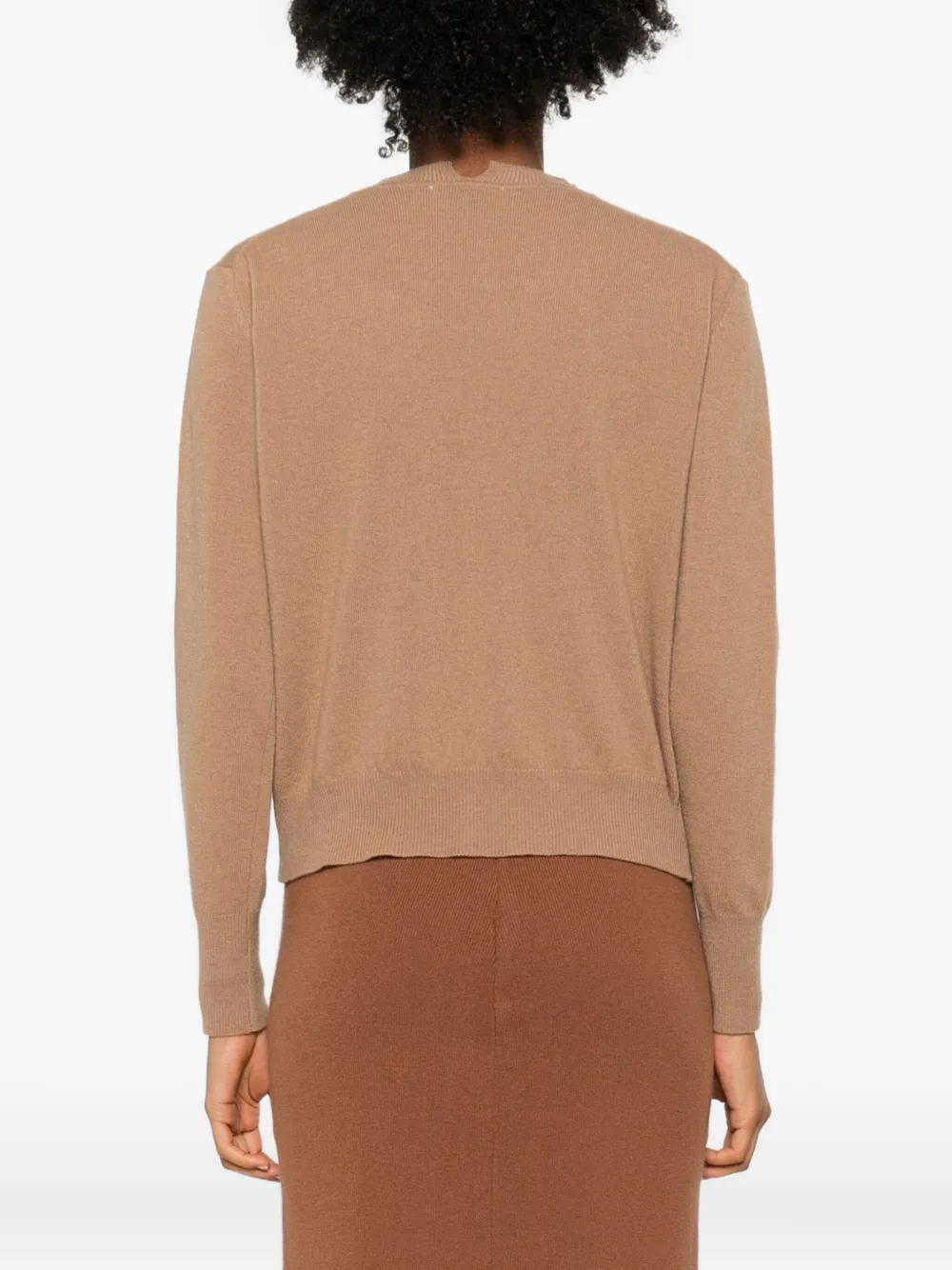 Daniele Fiesoli Round-neck Merino-cashmere-blend Sweater In Neutral