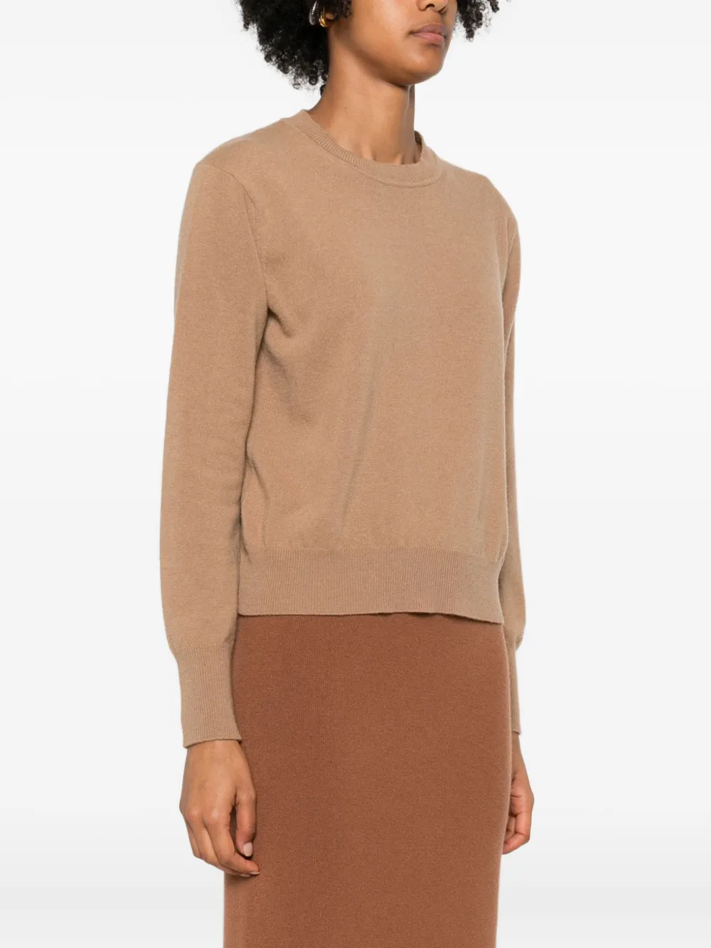 Daniele Fiesoli Round-neck Merino-cashmere-blend Sweater In Neutral