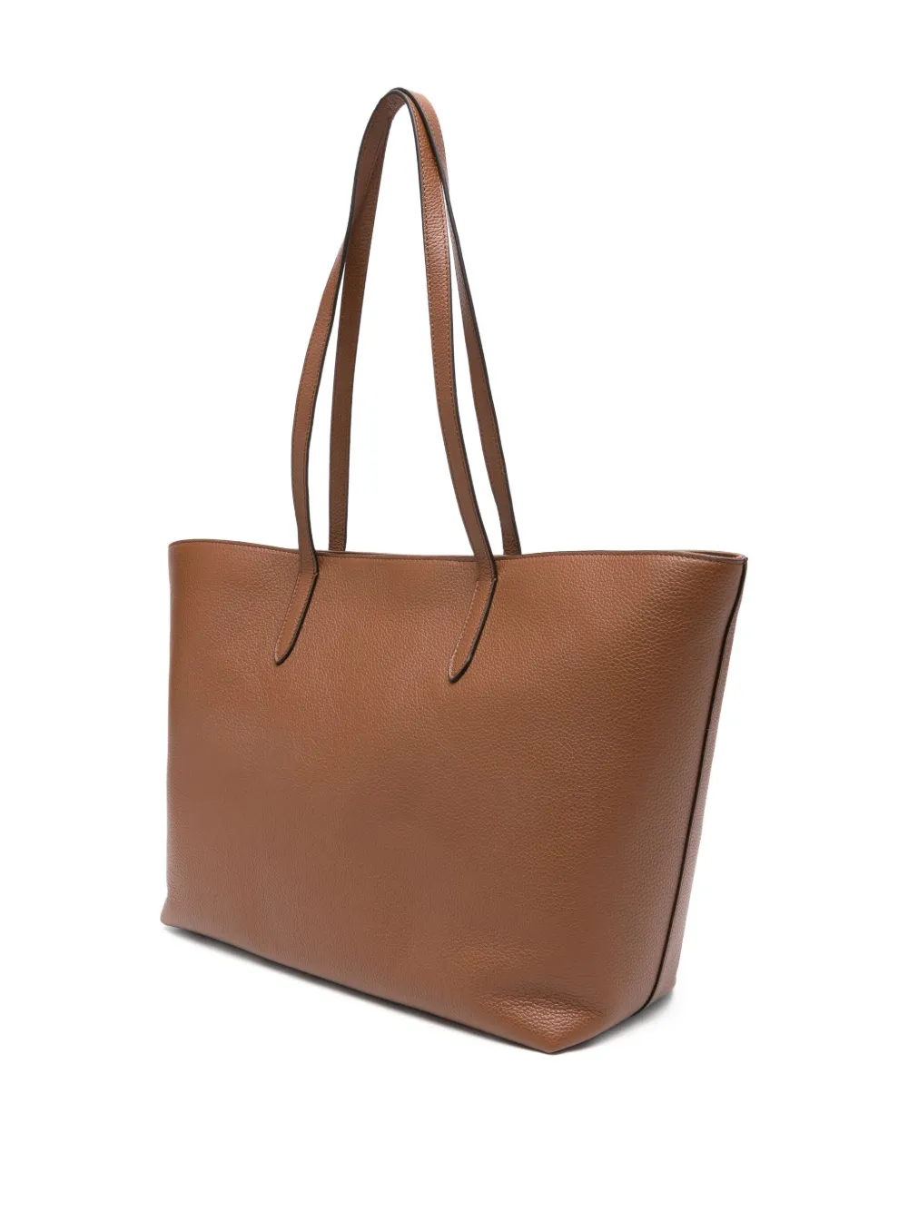 Bally Leren shopper met logo Bruin