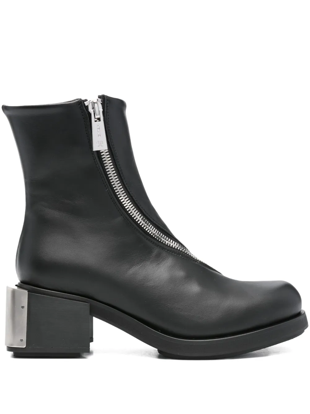 GmbH zip-detail block-heel boots Black