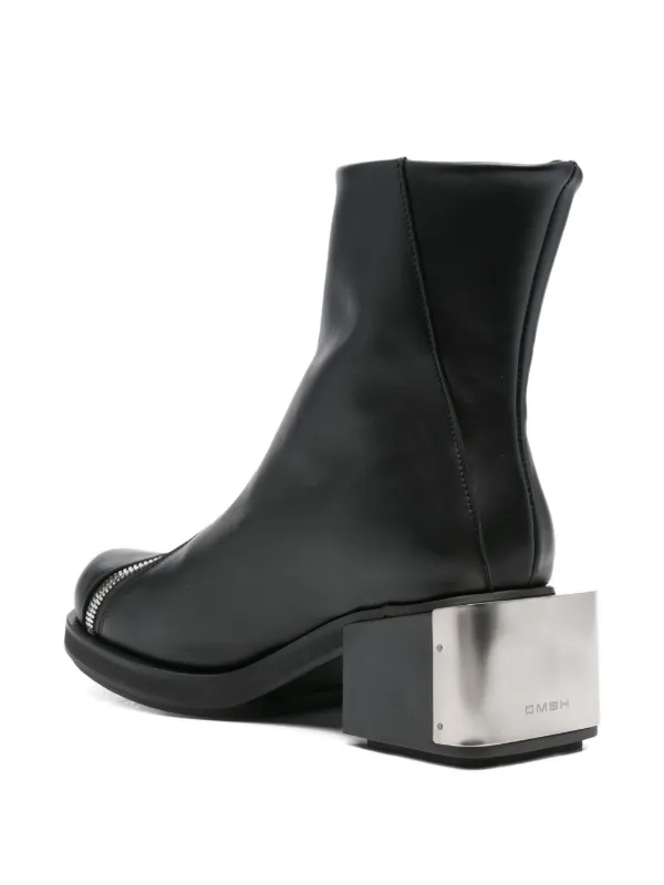 GmbH zip-detail block-heel Boots | Black | FARFETCH AO