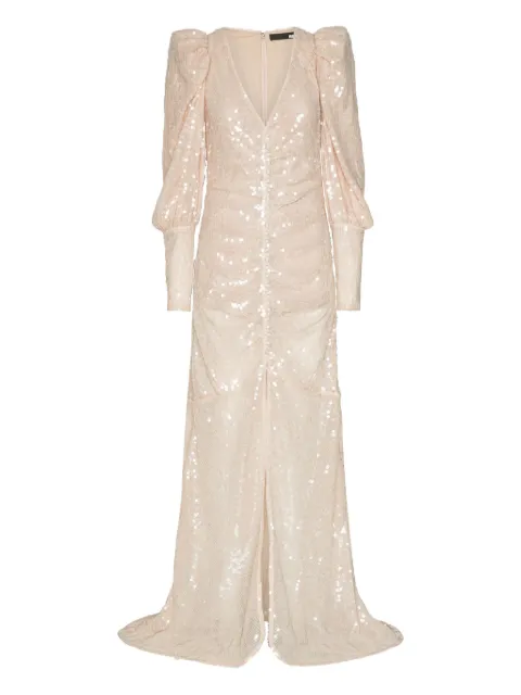 ROTATE BIRGER CHRISTENSEN sequin-embellishment puff-sleeve maxi dress