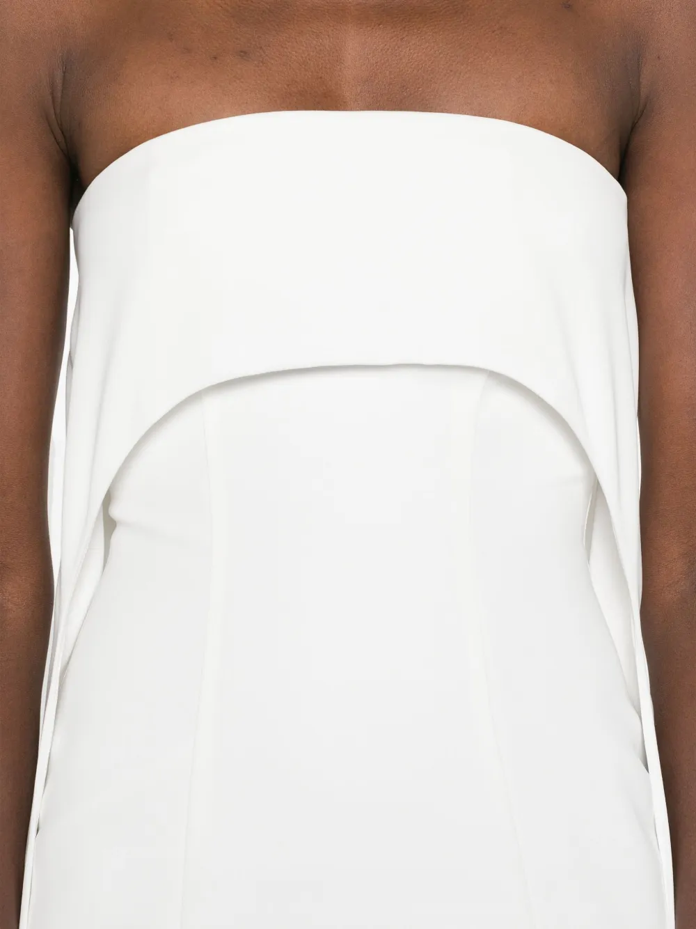 Vestiaire d'un Oiseau Libre Off-shoulder jurk met cape Wit