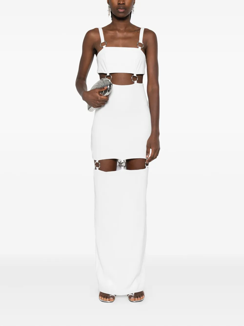 Vestiaire d'un Oiseau Libre ring-detail dress - Wit