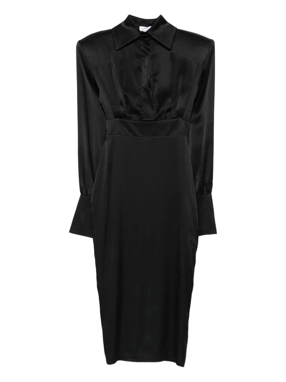Vestiaire d'un Oiseau Libre padded-shoulder silk dress | Black | Image 1