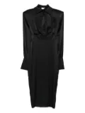 Vestiaire d'un Oiseau Libre padded-shoulder silk dress - Black