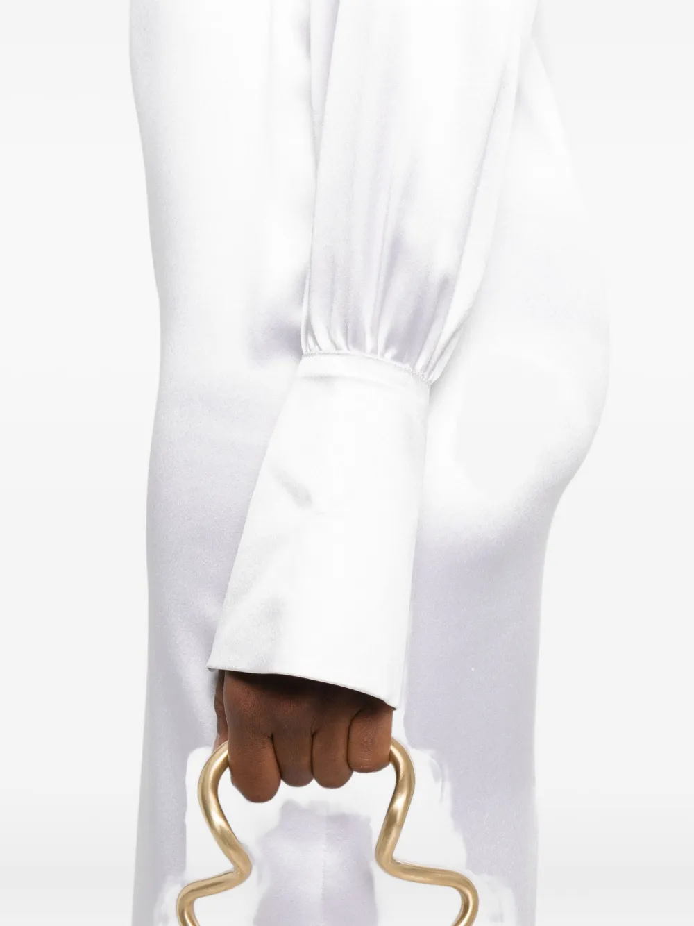 Vestiaire d'un Oiseau Libre Midi-jurk met schoudervullingen Wit