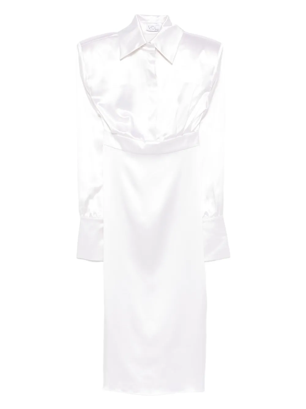 Vestiaire d'un Oiseau Libre padded-shoulder midi dress | White | Image 1