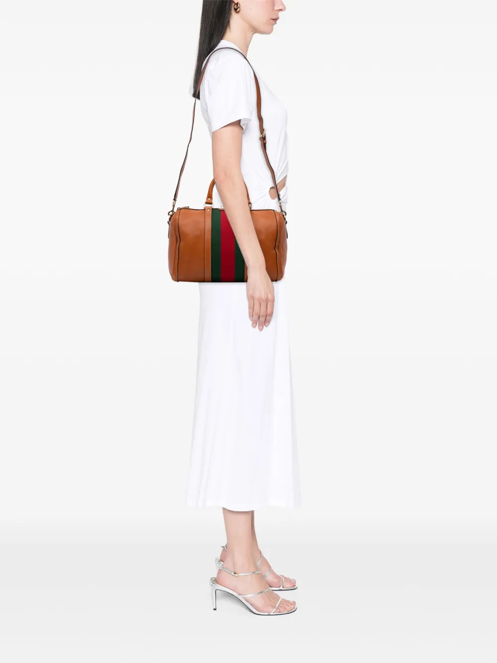 Gucci Pre-Owned 2016-2025 Medium Calfskin Web Joy Boston Bag satchel | Pre-Owned | Image 2