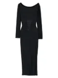 Vestiaire d'un Oiseau Libre lace-up sheer midi dress - Black