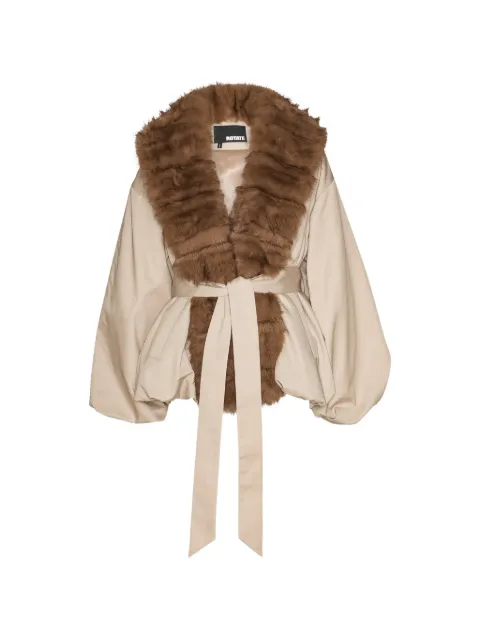 ROTATE BIRGER CHRISTENSEN faux-fur collar jacket in beige