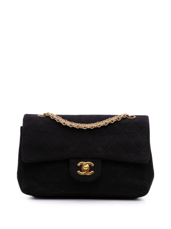 CHANEL Pre-Owned 1989-1991 Small Classic Jersey Double Flap