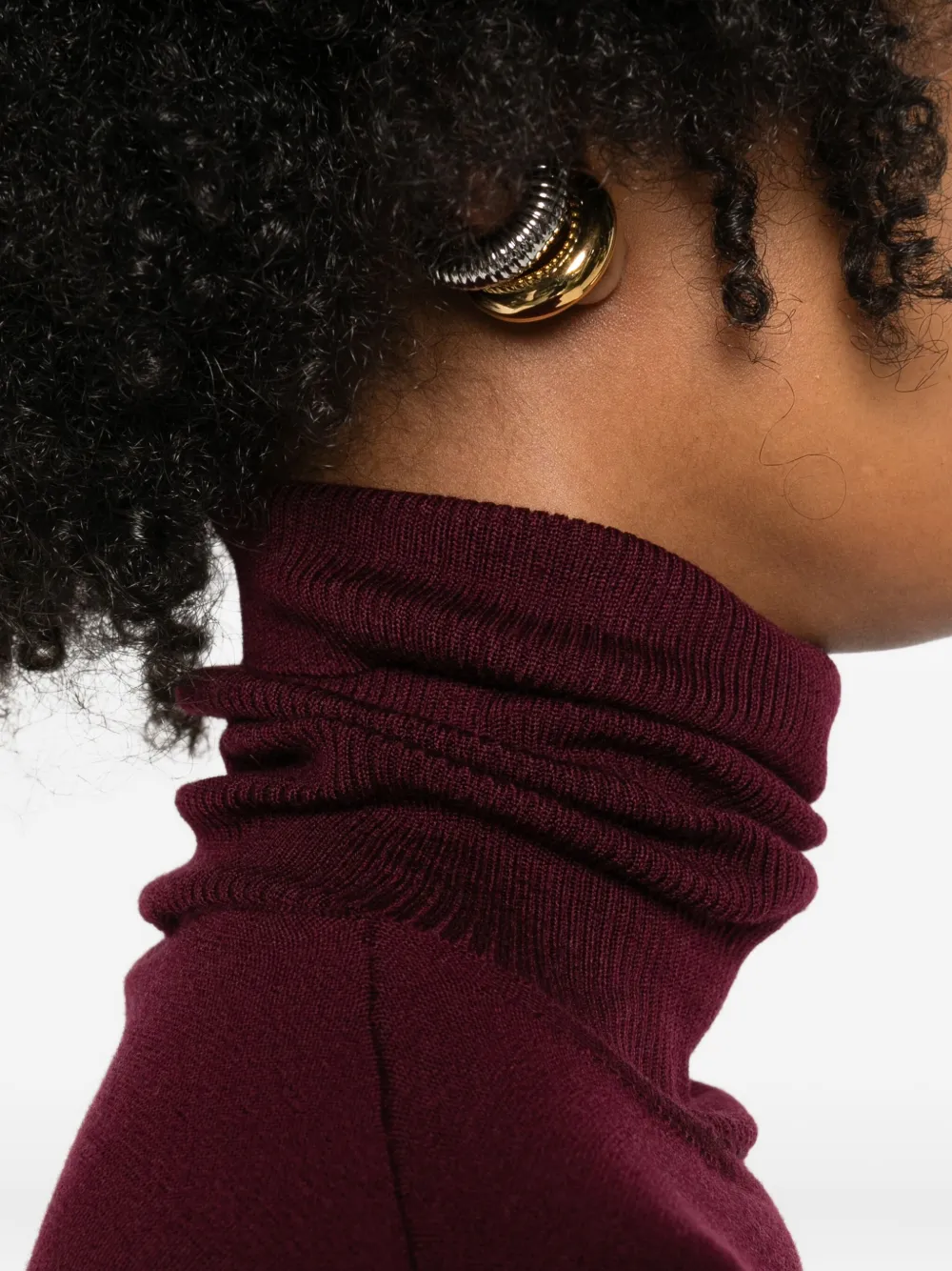 Daniele Fiesoli Turtleneck Sweater In Burgundy