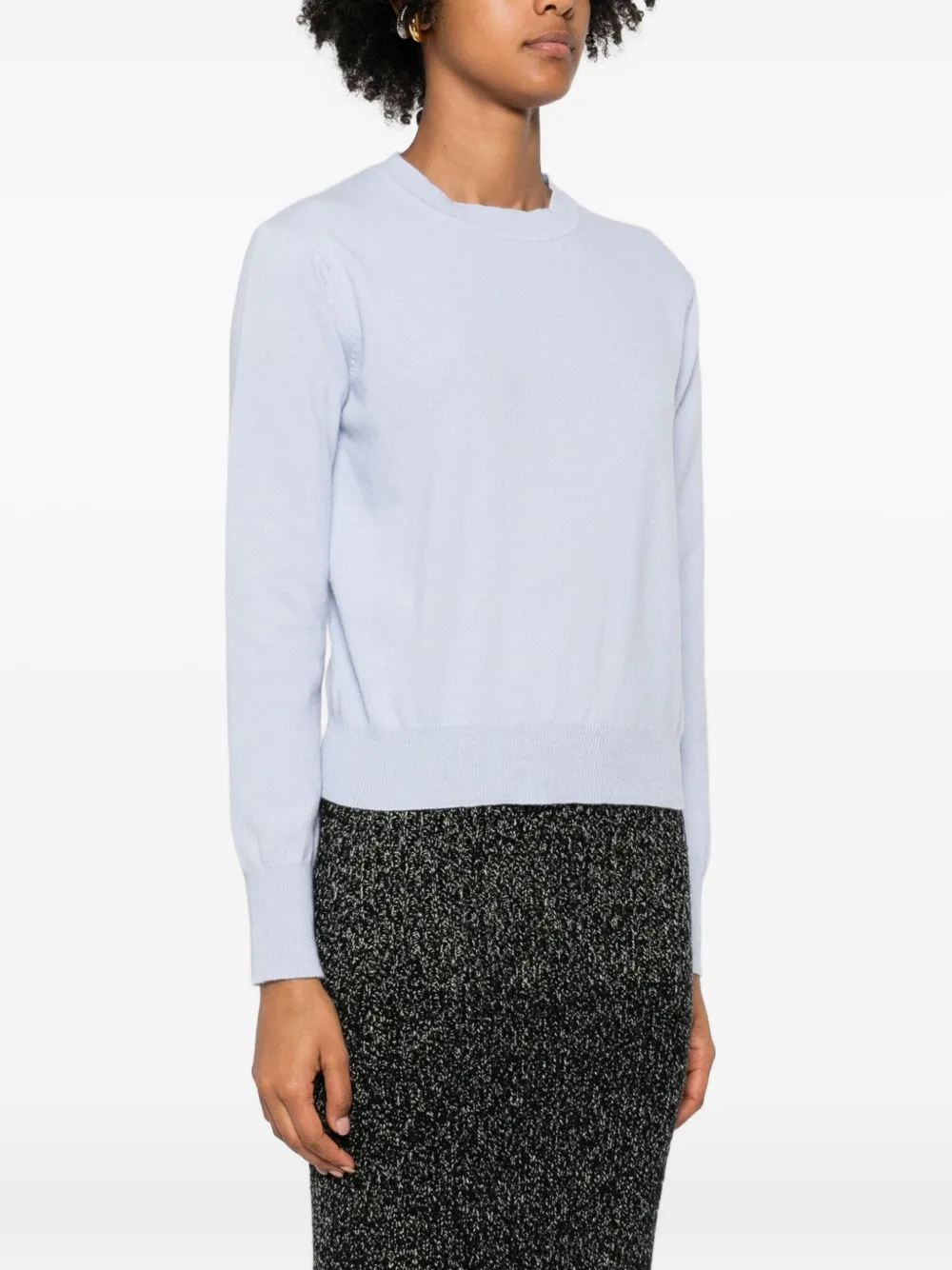 Daniele Fiesoli Round-neck Merino-cashmere-blend Sweater In Blue