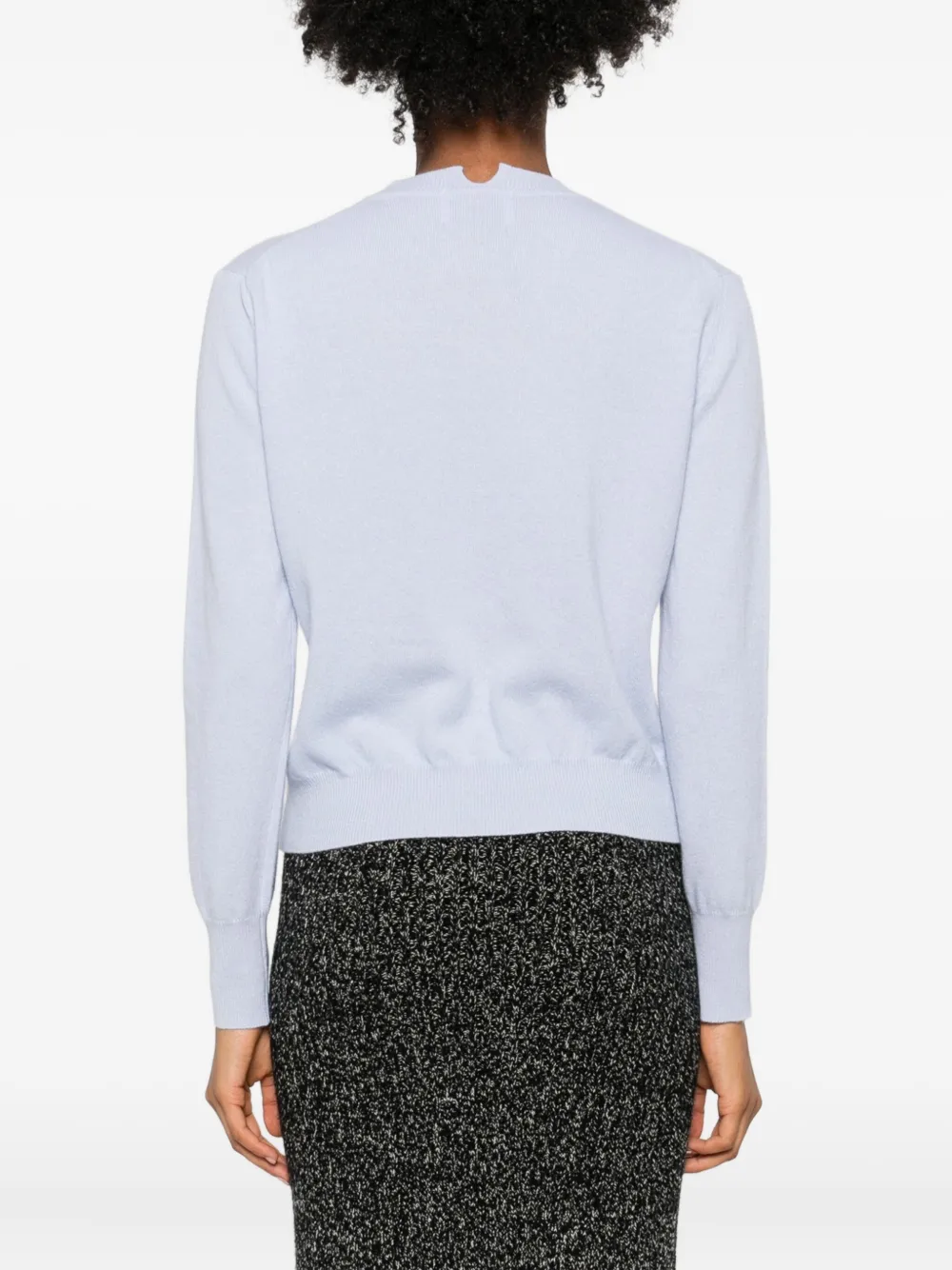 Daniele Fiesoli Round-neck Merino-cashmere-blend Sweater In Blue