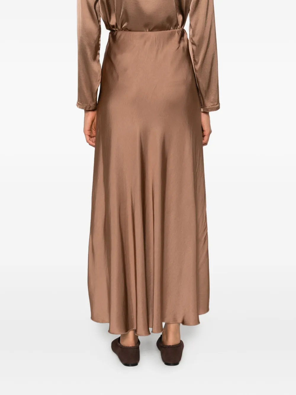 Daniele Fiesoli Satin Skirt In Brown