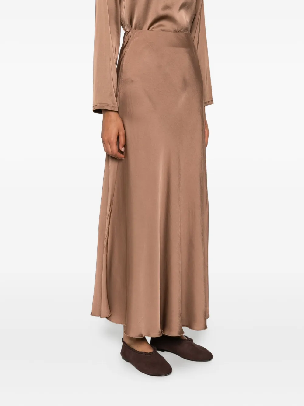 Daniele Fiesoli Satin Skirt In Brown